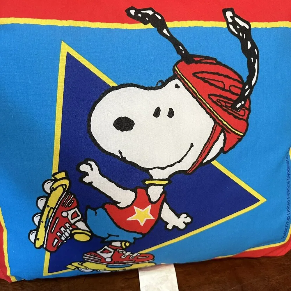 Vintage Snoopy Skating Character‎ Throw Pillow Peanuts United Feature Syndicate